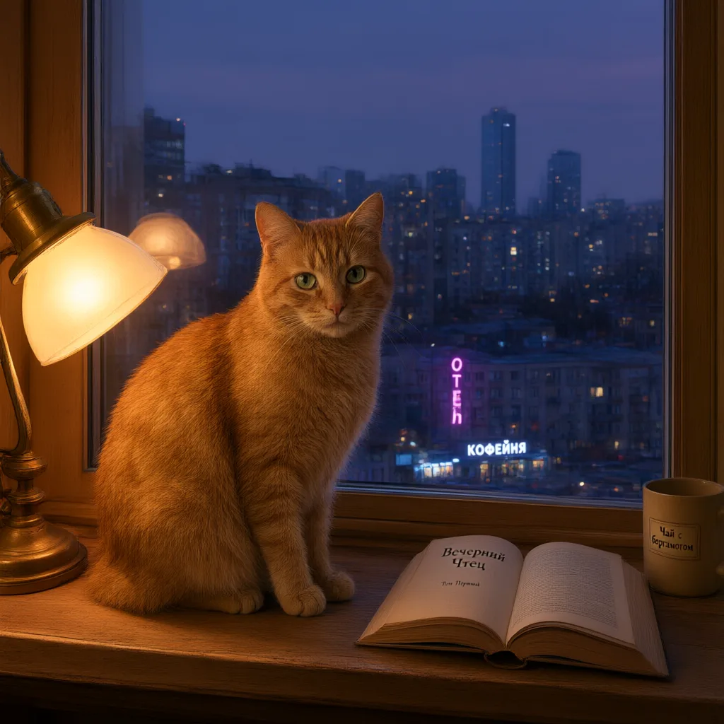 Кот на подоконнике — Qwen Image 3
